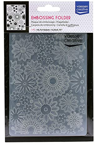 Vaessen creative Präglingsplatta, blomma frenesi, 6 x 10,8 x 0,5 cm, 1 st, födelsedag, födelse, julkort och kreativ fritid i papper, transparent, 14,6 x 10,8 x 0,5