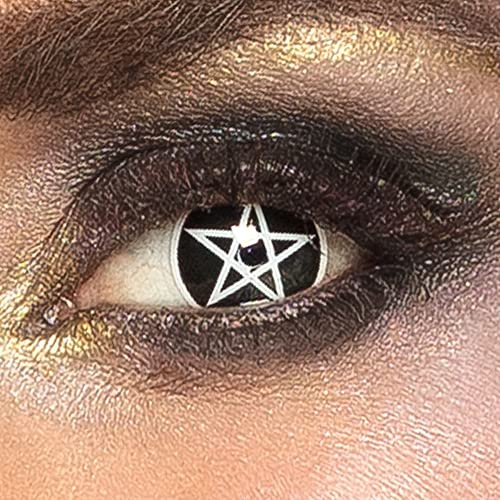 Boland 40124 - Lentilles de contact colorées Pentagram, 2 pièces, lentilles hebdomadaires, usage quotidien, carnaval, fête à thème, sans correction