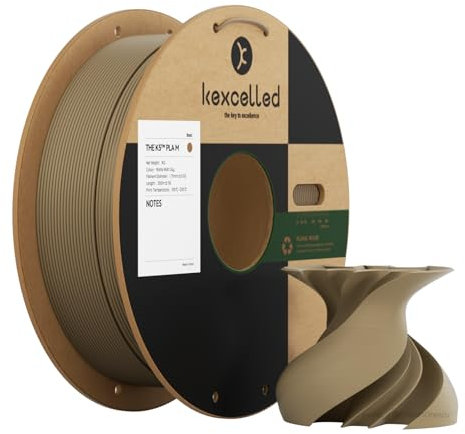 kexcelled PLA Matte Malz-Ton Filament 1,75mm +/-0,03mm, Matt Textur Finish Farbe, Ästhetische Materialien für FDM 3D Druck, 1kg Rolle Spule