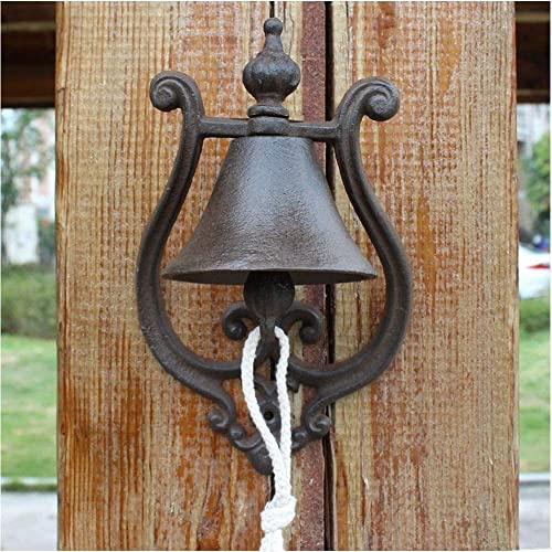 Ecoodisk Vintage Gusseisen -Abendessen Glocke als Eingangstür Bell, Außerdekoration oder Innendekoration Wandmontage Antique Decor Bell, 24 * 15 cm