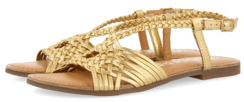 GIOSEPPO Sandalias Doradas DE Piel con Tiras Cruzadas para Mujer AIDONE