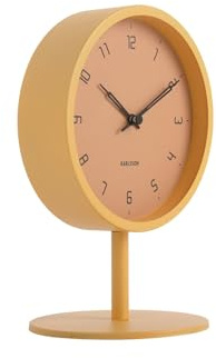 Karlsson Tischuhr Stark - Gelb - Ø15cm - Rund - Eisen - Standuhr - Tisch Uhr