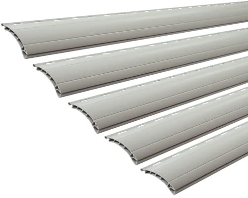 5 x Rollladenpanzer Lamelle Profil Ersatz für Rollladen Rolladen Ersatzlamelle in Mini oder Maxi, Farbe: grau, weiß oder beige (grau [47], K52B - 149cm)