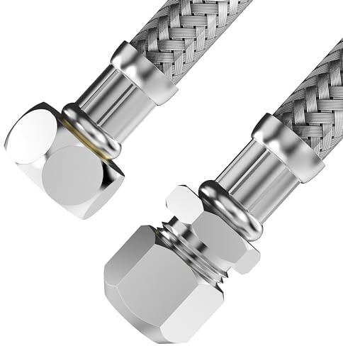 VARIOSAN Flexschlauch 17550, 10 mm QV x 3/8 ÜWM, 500 mm, Edelstahlmantel, DVGW zertifiziert, Trinkwasser, flexibler Panzerschlauch