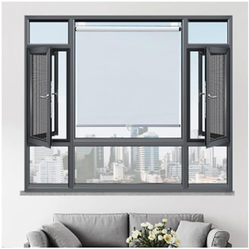 Fensterrollos, Verdunkelungsrollos Ohne Bohren, Sonnenschutzrollos Für Fenster Türen, Seitenzugrollo, Sichtschutz Jalousien, 99% Uv Schutz Verdunkelungsvorhänge,white-135x200cm/53 * 79in
