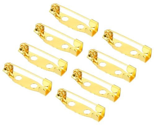 YOKIVE 100 Pcs Épingles de Sûreté, Attaches de Broche | Idéal pour les Épingles de Badge, la Fabrication de Bijoux (Tons Dorés, 20mm)