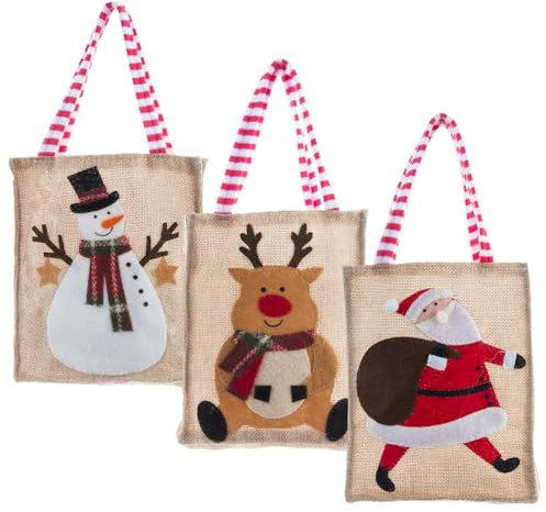 Weihnachts-Sackleinenbeutel, Partygeschenke, kleine Jutebeutel, Urlaubsdekoration, Jutebeutel, umweltfreundliches Partyzubehör, rustikale Weihnachtstüten, personalisierte Jutebeutel