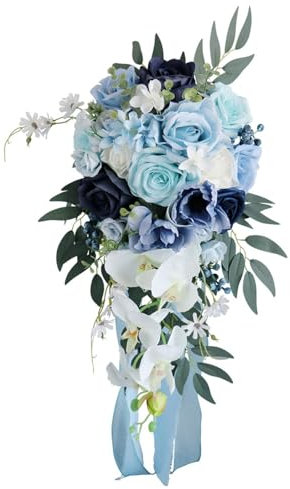 Perfeclan Hochzeit Brautstrauß Künstliche Rosen Blumen Geschenk Boho Tafelaufsätze Braut Blumenstrauß für Hochzeit Valentinstag
