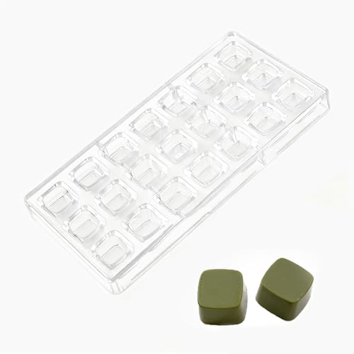Bustlwor Kunststoff Schokoladenform, Schokoladenform Klar, PC Süßigkeiten Form, Geeignet für den Heimgebrauch, DIY-Schokoladenherstellung, Backwaren (21 Quadrate)