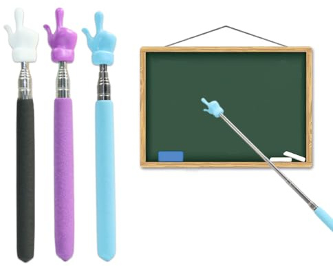CULEO Punteros para presentaciones,Puntero retráctil para profesores de 3 piezas, puntero para aula, puntero de mano retráctil para profesores de jardín de infantes de escuela primaria