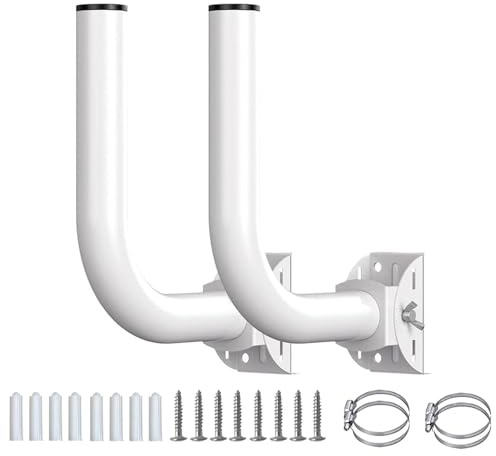 2st Universal Wireless Bridge Stracket Mount, 150 ° Justerbart Rostfritt Stål J-polväggmonterad Fäste för Utomhuspunkt Till Punkt AP-åtkomstpunkt Client Bridge CPE