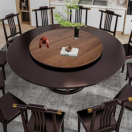 Plateau Rotatif En Bois Rond, Grand Plateau Tournant De Table À Manger, Plaque De Service Rotative, Assiette De Service Rotative, Roulement Silencieux, Table De Jardin ( Color : D , Size : 50cm-20in )