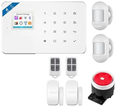 Sistema de Alarma para Casa, El de alarma de seguridad inteligente GSM funciona con el Sensor de ventana de puerta de humo, Detector de movimiento antirrobo for el hogar,para el hogar(WIFI GSM KIT2 A