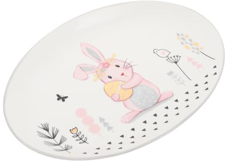 IMIKEYA Ceramic Rabbit Plate Salad Fruit Plate Stylish Tableware Non-Toxic Theme Parties Casual Gatherings