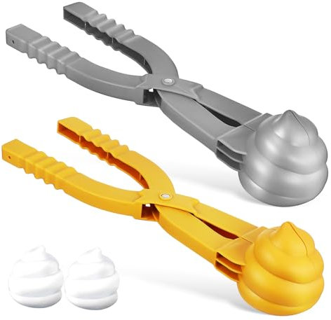 Yardwe Schneeballmacher 2 Stück für Kinder Outdoor Spielzeug mit Langem Griff Schneespielzeug für Schneeballschlachten Vielseitig Einsetzbar für Schnee Schlamm und Mehr