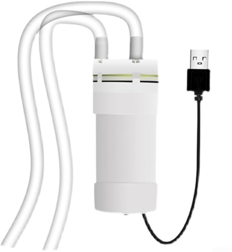 HpLive Pequeña bomba de agua autocebante, 5 V, USB, mini bomba sumergible, bomba eléctrica para acuario, fuente de habitación, con manguera de 3 metros, caudal 4L/min (3 metros)