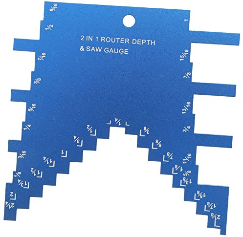 AUTSUPPL Woodworking Depth Gauge Step Depth Gauge Router Tool Accessories for Table Saw Cutting and Routing Woodworking Measurement Blue