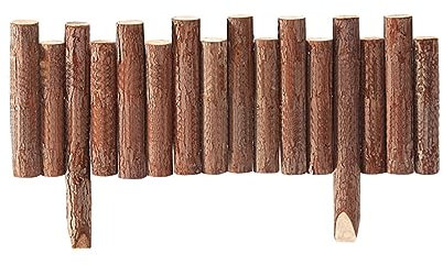 BTYQKZVPM Bordure da giardino in legno, Ringhiera decorativa in legno for esterni, bordura flessibile for giardino(35x6/8in,8pcs)