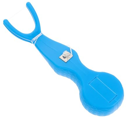 SAFIGLE Soporte para Hilo Dental Reutilizable Azul, Portahilos Doméstico Compacto, Fácil Uso para Limpieza Interdental, Cuidado Bucal Diario y Viaje, Accesorio Esencial para Higiene
