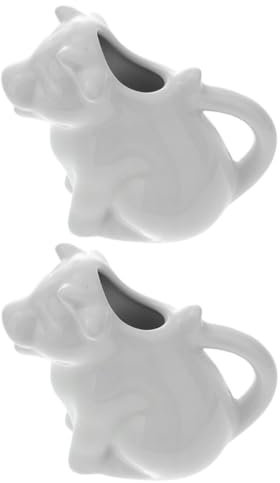 Cabilock Lot De 2 Crémier En Céramique Animaux Pichet à Lait Motifs Vache Blanche 150 Ml Pot à Sauce Résistant Utilisation Maison Restaurant