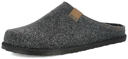 inblu Homme Pantofole Uomo Ecofriends Con Plantare in Vera Pelle Imbottito Estraibile Chausson, Gris, 45 EU