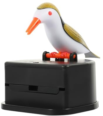 VERDANVERSE Organizador de Palillos de Dientes Portátil Diseño de Pájaro Dorado, Caja Dispensadora Automática de Abs para Cocina y Viaje, Decoración Práctica de Escritorio