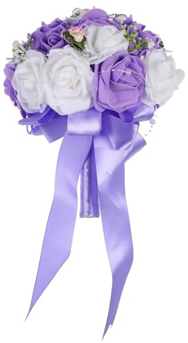 FUTUREORYY Bouquet Sposa Artificiale PE Fiore Finto Vivid e Realistico per Matrimonio Decorazione Creativa per Cerimonie e Casa Accessorio per Sposa