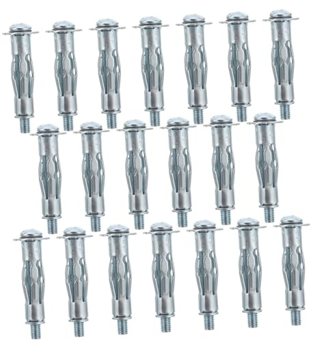 COMPUKAS 20 Pcs Heavy Duty Hollow Wall Anchors with Screws Plasterboard Fixing Screws for Drywall Shelving Bathroom Brackets Picture Hanging Electrical Fittings Support