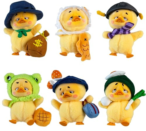 ORB Official Upset Duck Blind Box Plush Figurine - Work Upsets Me Series - Collectible Plush Duck Decorative Figure with Cute Outfits - 1 of 7 Possible Figures (1 Rare Figure) to Collect in Each Box