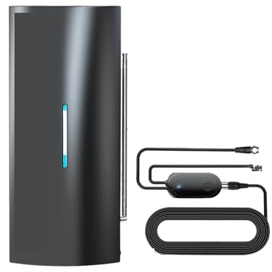Antenne TV Intérieure Et Extérieure Avec Tige De Traction Amplificateur À Signal Puissant For Recevoir Gratuitement Des Programmes Facile Large Compatibilité