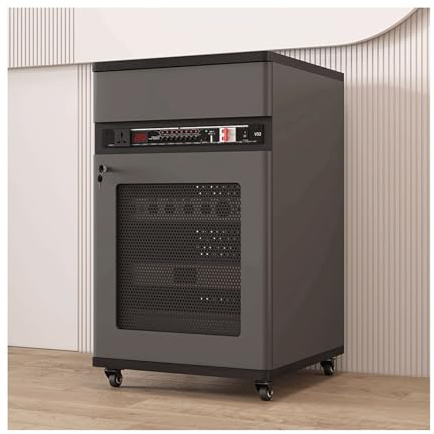 Modern HiFi Rack Stereo Cabinet AudioVideo Media Storage with Drawer Solid Wood Turntable Console Amplifier Stand TV Unit (Grey 90cm)
