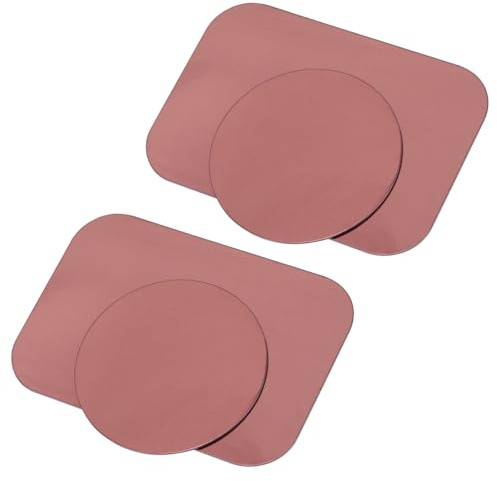 Mobestech Lot de 4 Plaques Métalliques Magnétiques Auto-Adhésives pour Support Téléphone Finition Mate Rose Fuchsia Dimensions Rond 40 MM et Rectangulaire 45X65 MM Compatibles