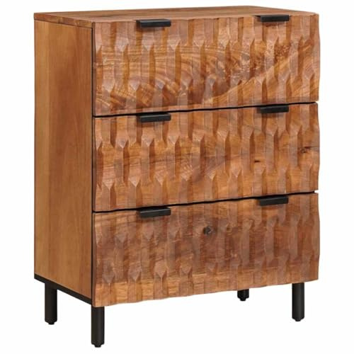 vidaXL Sideboard Acacia Brun Finish 60 x 33,5 x 75 cm Massivt mangoträ, Modernt rektangulärt mangoskåp, elegant förvaringslösning, funktionell möbel, samtida skåp för matsal