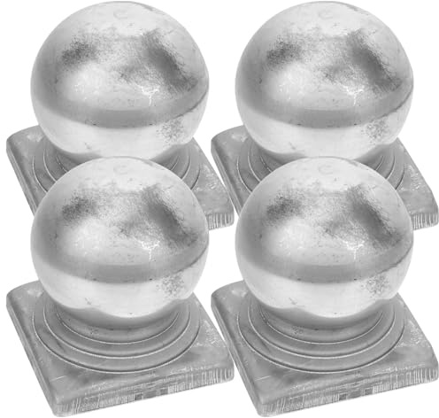 ANDRESLAD Lot de 4 Chapeaux de Poteau Carré 80x80 Mm en Zinc Acier, Capuchons de Garde-corps Robustes, Couvre-poteaux de Clôture Résistants aux Intempéries pour Protection et Décoration
