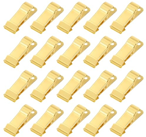 QUARKZMAN 20 Pezzi Pinze A Coccodrillo In Metallo 1.3 X 0.5 Oro