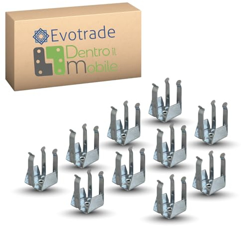 Evotrade 10 Ganci Zincati per Zoccolo da Cucina in Legno e Plastica, Clip Universali per Gambe e Zoccoli da Cucina, Montaggio Rapido a Molla (Confezione 10 Pezzi)