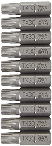 Wera Bit-Sortiment, 867/1 TX 30 DIY, TX 30 x 25 mm (10 Bits pro Box), 05072411001