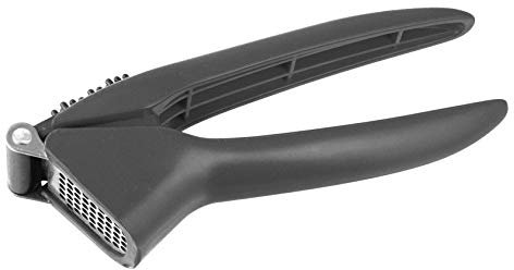 Fackelmann Prensador de Ajos, Prensa Ajos Manual, Triturador de Ajos, Machacador de Ajos, Puré de Ajo, Acero Inoxidable, Mango Suave de tacto cómodo, 17cm, 1 ud.