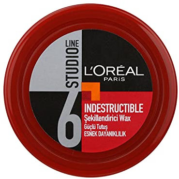 L'Oréal Paris - Cera modellante per un fissaggio forte – lunga tenuta – resistenza elastica – non adesiva – per tutti i tipi di capelli – Studio Line Indestructible – 75 ml