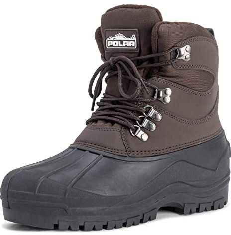 Polar Uomo Short Rete Di Nylon Anatra Impermeabile Suola Allacciare Inverno La Neve Stivali