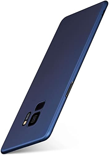 moex für Samsung Galaxy S9 Hülle Ultra Dünn, Schutzhülle mit erhöhtem Kameraschutz, Slim Cover Hardcase Backcover, Dünnste Handyhülle Minimalistisch Alpha Case, Metallic Blau