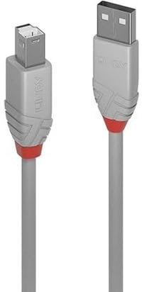 Lindy 1m USB 2.0 Type A to B Cable, Anthra Line, Grey