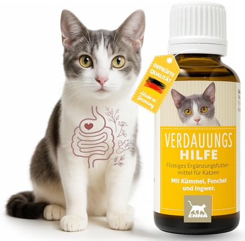 Cura Intestinal Gato - Gotas Activas de Hierbas + Alcaravea I Primeros Auxilios Digestión - Flora Gastrointestinal I Alimento Diarrea Flatulencia Restauración Intestinal Estimulante del Apetito 30ml