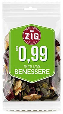 ZIG - Monoporzione frutta secca - Salad mix | Mirtilli rossi, noci, semi di zucca | 800g (16 bustine da 50g)