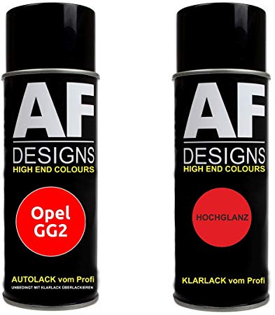Alex Flittner Designs Spraydose für Opel GG2 LAVA ROT Basislack Klarlack Sprühdose 400ml