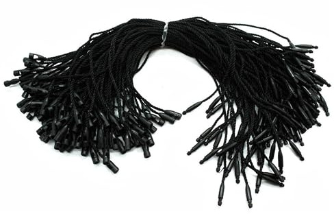 Trimming Shop uppsättning av 500 stycken svarta hängselbrickor av nylon, 17,78 cm långa