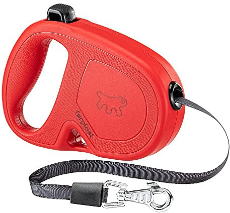 Ferplast Correa retráctil para Perros medianos Flippy One Tape S, Correa Extensible 4 m, máx 15 kg, Rojo