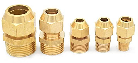 TRLOIYEW Copper flared pipe fittings 1/8 1/4 3/8 1/2 Male thread 6mm 8mm 10mm 12mm Tube Air conditioning refrigeration pipe fittings-Tube OD 10mm,3/4
