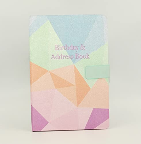 Sixstore Telefonadressen- und Geburtstagsbuch AZ-Index Wunderschöner Stoffbezug im Vintage-Stil A5 Größe Weich gepolsterter Bezug Adress- und Geburtstagsbuch mit Magnetverschluss