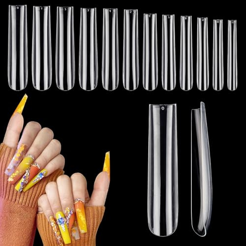 Deciniee Tips für Gelnägel 3XL: 504 Stück Extra Lang Nageltips - 12 Größen Full Cover Nail Tips für Nagelstudios Starter DIY